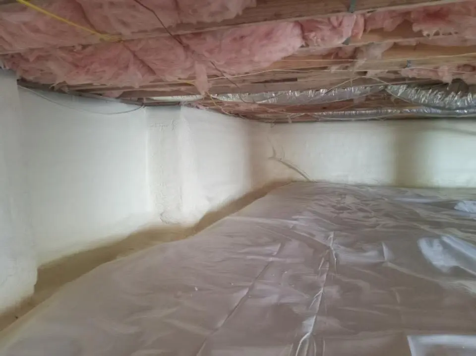Crawl space encapsulation with closed-cell spray foam for Attic Insulation in West Melbourne